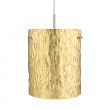 Besa Lighting 1JC-4006GS-SN - Besa Tamburo 8 Pendant, Stone Gold Foil, Black Finish, 1x100W MAX E26 Base