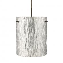 Besa Lighting 1JC-4006SS-BR - Besa Tamburo 8 Pendant, Stone Gold Foil, Bronze Finish, 1x100W MAX E26 Base