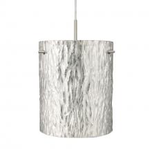 Besa Lighting 1JC-4006SS-SN - Besa Tamburo 8 Pendant, Stone Gold Foil, Black Finish, 1x100W MAX E26 Base