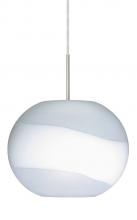 Besa Lighting 1JC-477699-SN - Besa Pendant Luna Satin Nickel Opal Frost 1x100W Medium Base