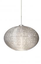 Besa Lighting 1JC-4913GL-LED-SN - Besa Pendant Pape 12 Satin Nickel Glitter 1x9W LED