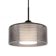 Besa Lighting 1JC-BELUSM-BK - Besa Belu Pendant, Smoke Shade, Black Finish, 1x60W E26 Base