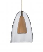 Besa Lighting 1JC-DANOCLMD-LED-BR - Besa, Dano Cord Pendant, Clear/Medium, Bronze Finish, 1x9W LED