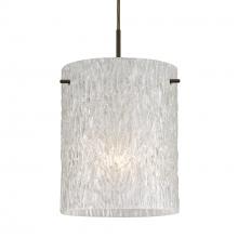 Besa Lighting 1JT-4006GL-BR - Besa Tamburo 8 Pendant, Glitter Stone, Bronze Finish, 1x100W MAX E26 Base