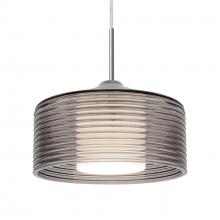 Besa Lighting 1JT-BELUSM-SN - Besa Belu Pendant, Smoke Shade, Black Finish, 1x60W E26 Base