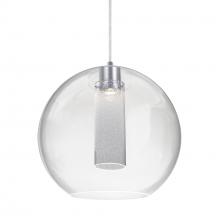 Besa Lighting 1JT-ELICL-LED-SN - Besa Eli Pendant, Clear/Inner Bubble, Satin Nickel Finish, 1x9W LED