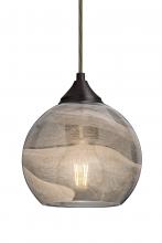 Besa Lighting 1JT-JILLYSM-EDIL-BR - Besa, Jilly Cord Pendant, Vapor Smoke, Bronze Finish, 1x5W LED Filament