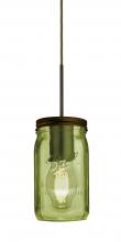 Besa Lighting 1JT-MILO4GR-EDIL-BR - Besa Pendant Milo 4 Bronze Green 1x5W LED Filament