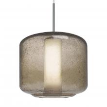 Besa Lighting 1JT-NILES10SO-LED-SN - Besa Niles 10 Pendant, Smoke Bubble/Opal, Satin Nickel Finish, 1x5W LED