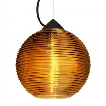 Besa Lighting 1KX-461682-BK - Besa Kristall 8 Pendant Black Amber 1x75W Medium Base