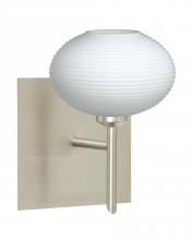 Besa Lighting 1SW-561207-LED-SN-SQ - Besa Wall With SQ Canopy Lasso Satin Nickel Opal Matte 1x5W LED