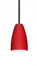 Besa Lighting 1TT-1511RM-BR - Besa Stem Riva 9 Pendant Bronze Ruby Matte 1x75W Medium Base