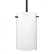 Besa Lighting 1TT-400507-BK - Besa Tamburo 5 Stem Pendant, Opal Matte, Black Finish, 1x100W MAX E26 Base