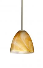 Besa Lighting 1TT-4470HN-SN - Besa Vila Stem Pendant Satin Nickel Honey 1x60W Medium Base