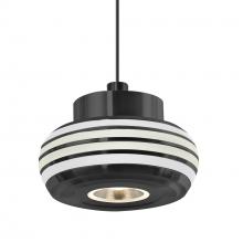 Besa Lighting 1XT-FLOW00-FRCL-LED-BK - Besa Flower Pendant, Frost/Clear, Black Finish, 1x3W LED