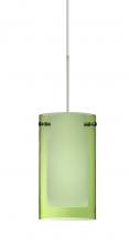 Besa Lighting 1XT-L44007-LED-SN - Besa Pendant Pahu 4 Satin Nickel Transparent Olive/Opal 1x5W LED