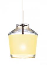 Besa Lighting 1XP-PIC6CR-BR - Besa Pendant Pica 6 Bronze Creme Sand 1x50W Halogen