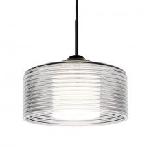 Besa Lighting J-BELUCL-BK - Besa Belu Pendant for Multiport Canopy, Clear Shade, Black Finish, 1x60W E26 Base