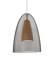 Besa Lighting J-DANOSMMD-LED-SN - Besa, Dano Cord Pendant For Multiport Canopy, Smoke/Medium, Satin Nickel Finish, 1x9W