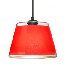 Besa Lighting J-PIC9RD-BK - Besa Pendant For Multiport Canopy Pica 9 Black Red Sand 1x75W MAX E26 Base