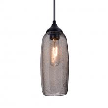 Besa Lighting OP-PINOT9SM-BK - Besa, Pinot 9 Outdoor Pendant, Smoke Bubble, Black FInish 1x60W E26 Base