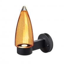 Besa Lighting SULUAM-WALL-LED-BK - Sulu Outdoor Sconce, Amber Bubble, Black Finish, 1x4W LED