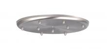 Besa Lighting T29X-SN-277 - Besa 9-Light Round 12V Multiport Canopy, Satin Nickel, 277V Input