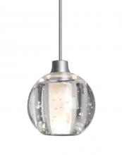 Besa Lighting X-BOCA5BB-SN - Besa, Boca 5 Cord Pendant For Multiport Canopies, Clear Bubble, Satin Nickel Finish