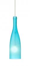 Besa Lighting 1XC-1684BF-LED-SN - Besa Pendant Botella 10 Satin Nickel Blue Frost 1x5W LED