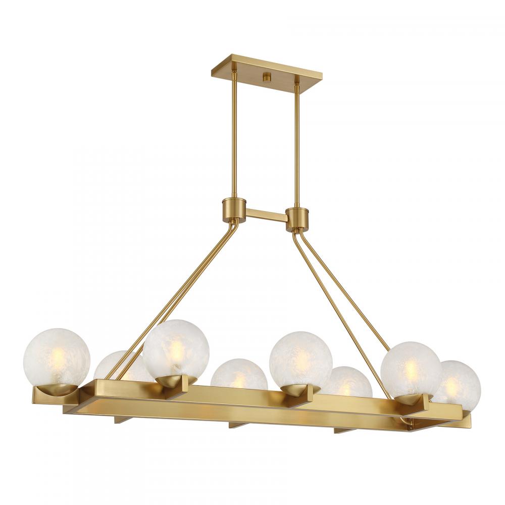 Darien 8-Light Linear Chandelier in Warm Brass