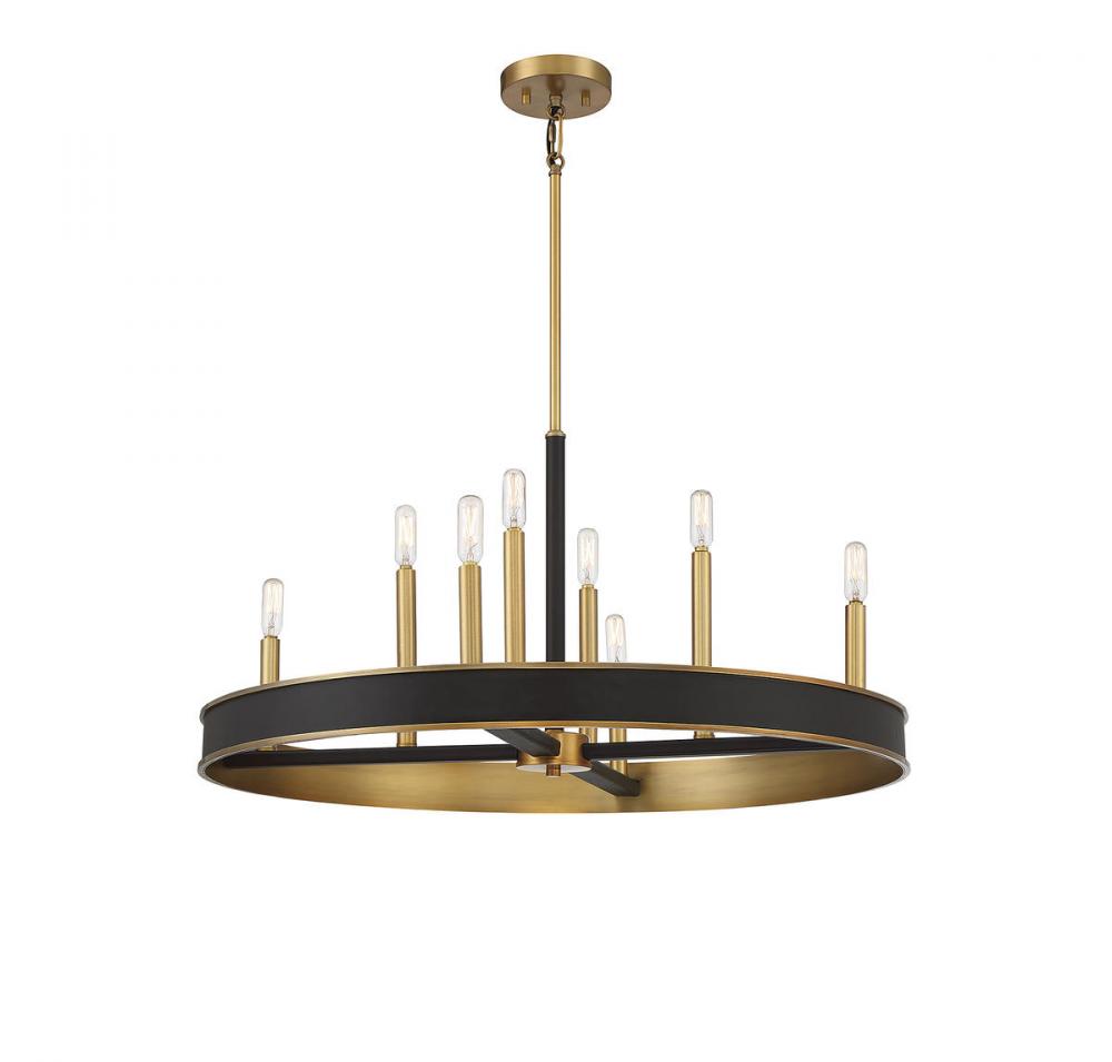 Chaucer 8-Light Chandelier in Warm Brass