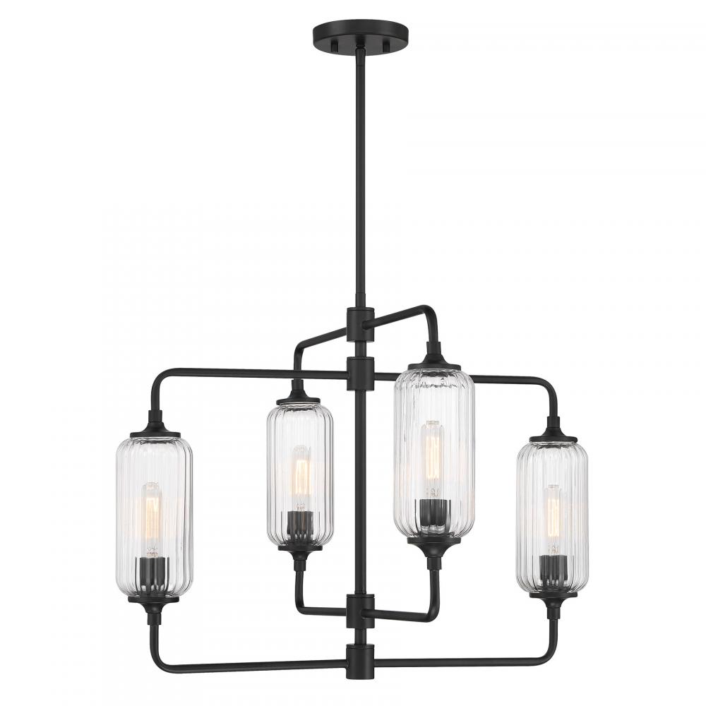 Holton 4-Light Chandelier in Matte Black