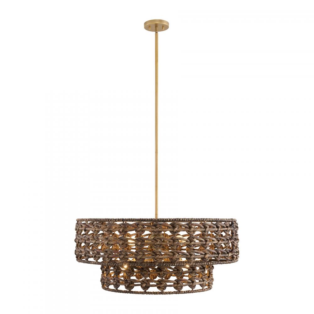 Silencio 7-Light Pendant in Riviera Brass by Breegan Jane