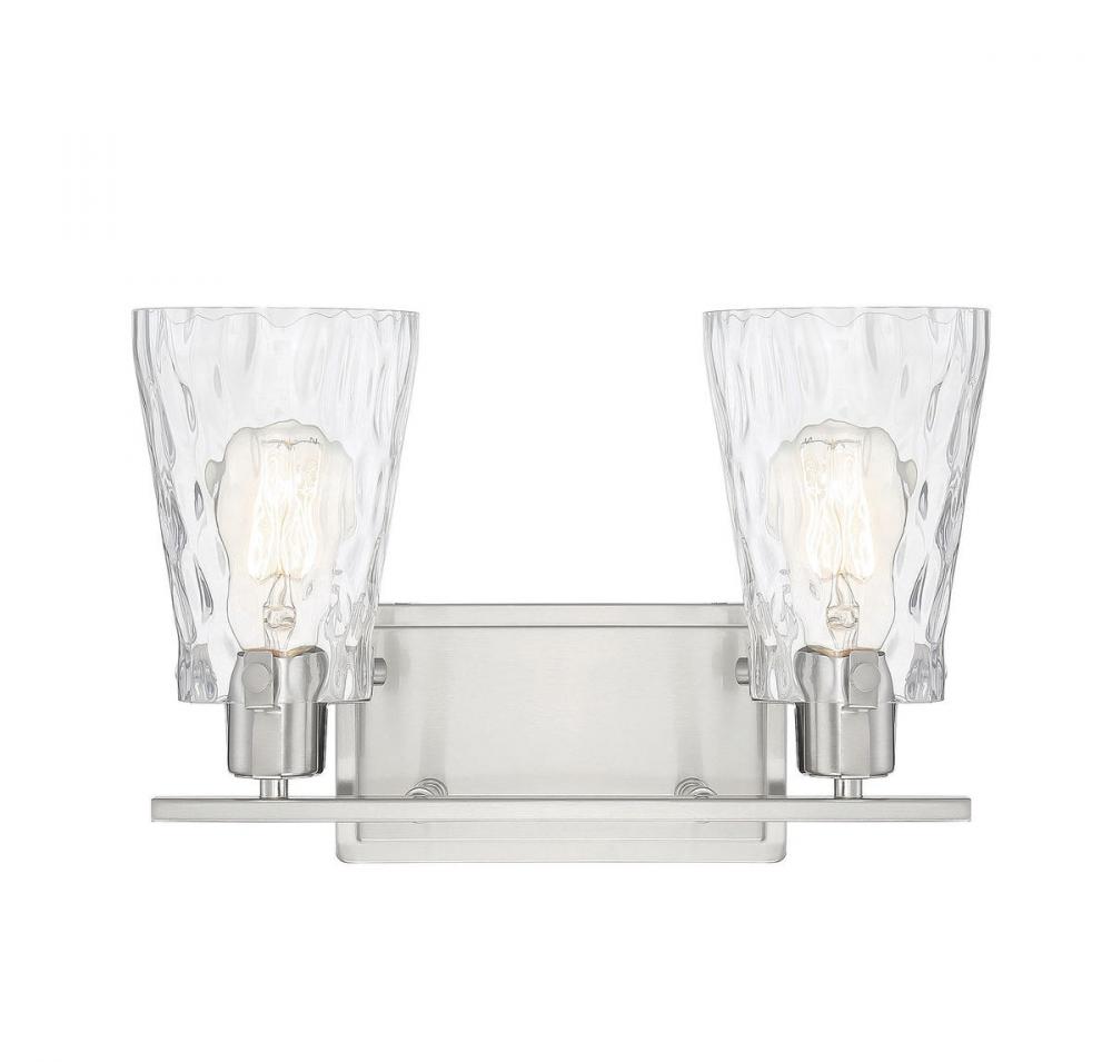 Vaughan 2-Light Bathroom Vanity Light in Satin Nickel