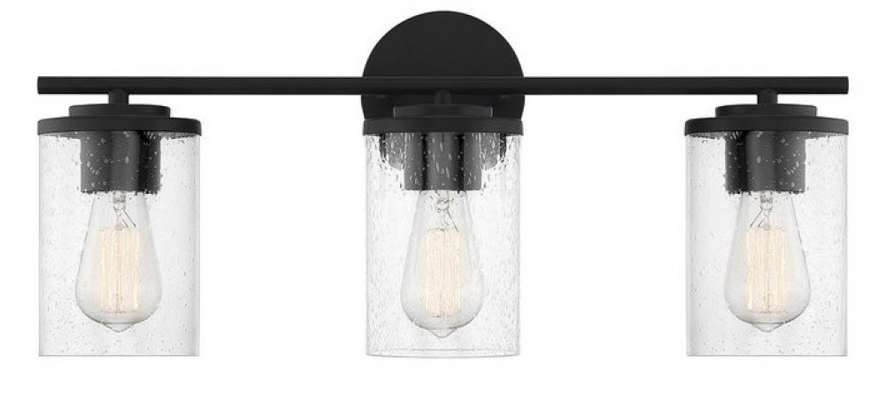 Marshall 3-Light Bathroom Vanity Light in Matte Black