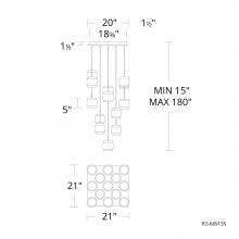 WAC US PD-68913S-AB - Banded Chandelier Light