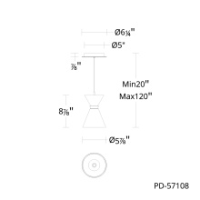 WAC US PD-57108-30-BK/AB - Pin Up Pendant Light
