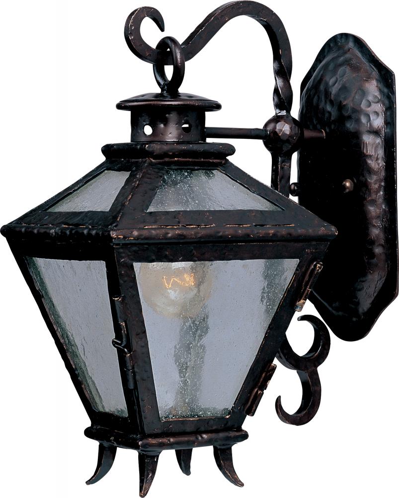 One Light Country Forge Seedy Glass Wall Lantern