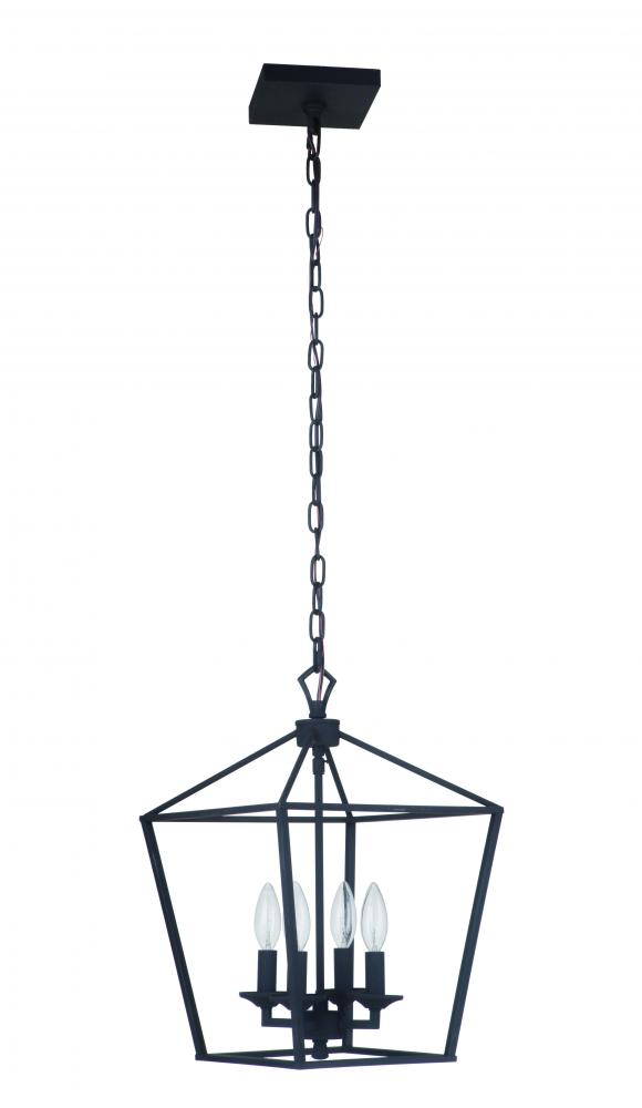 Flynt 4 Light Small Foyer in Flat Black