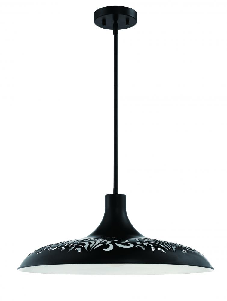 Pocco 1 Light Pendant in Flat Black