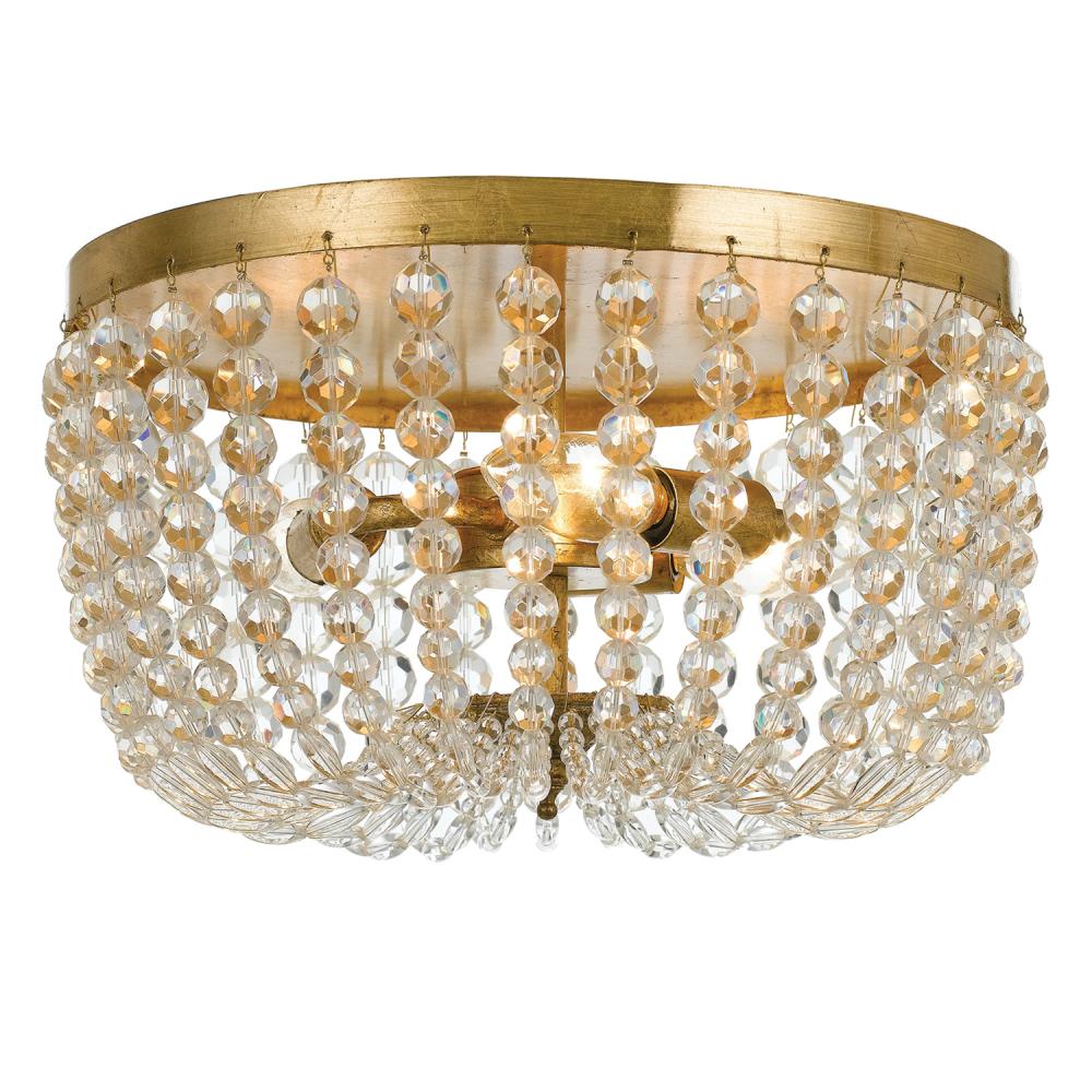 Rylee 12.5'' Antique Gold Flush Mount