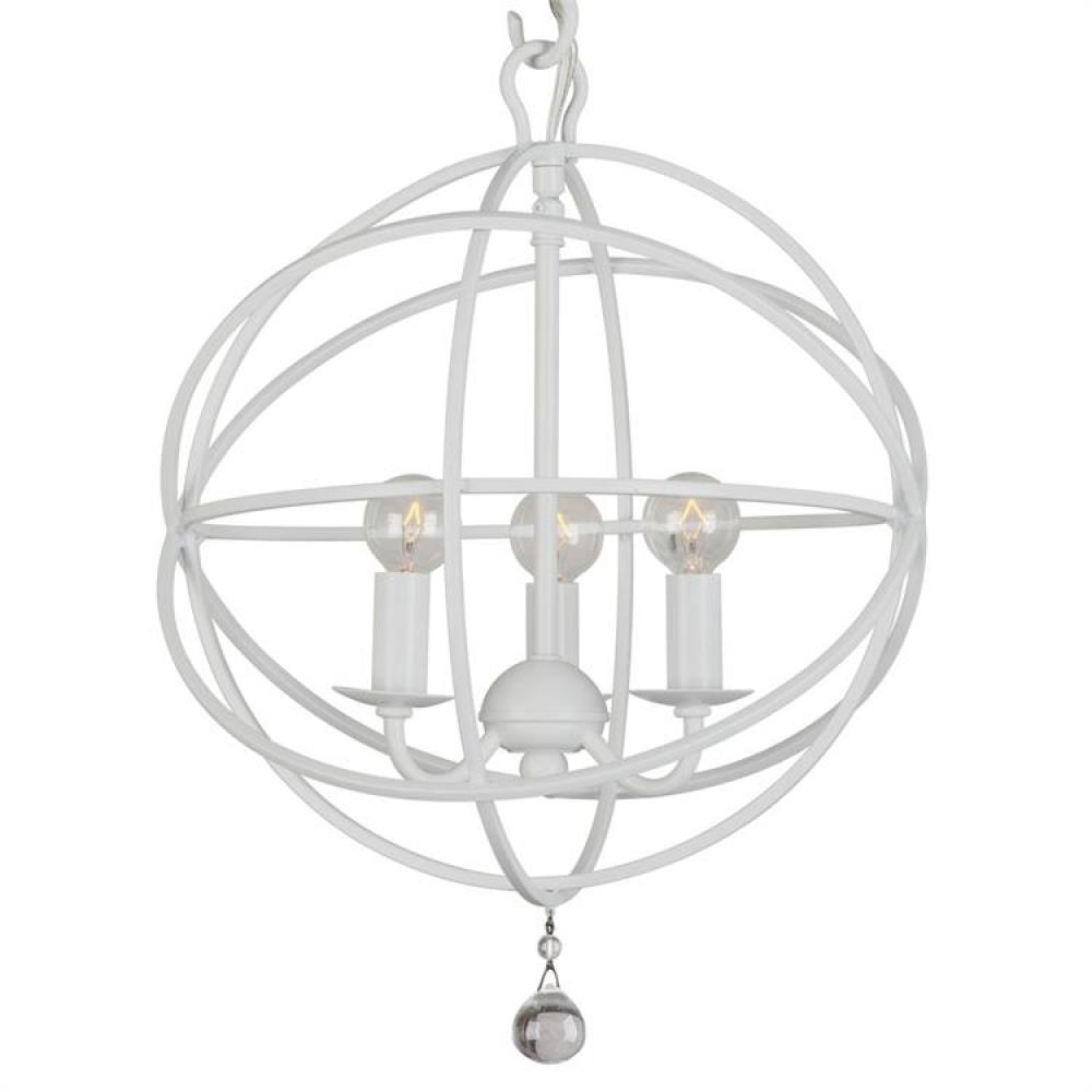 Solaris 3 Light Wet White Mini Chandelier