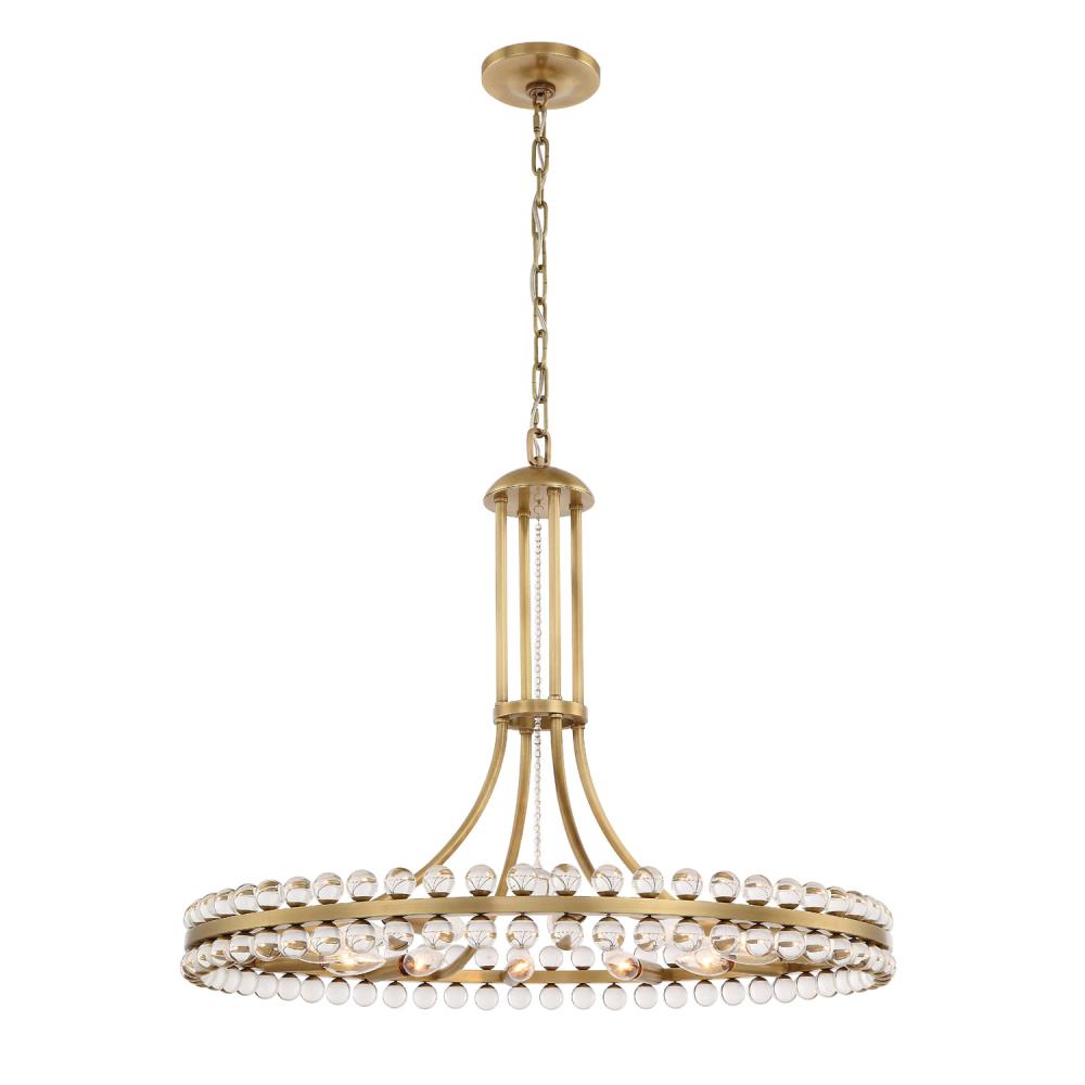 Clover 12 Light Aged Brass Chandelier