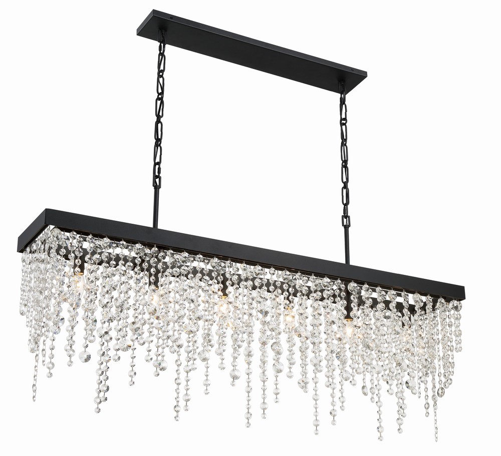 Winham 6 Light Black Forged Linear Chandelier