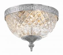 Crystorama 117-8-CH - Crystorama 2 Light Polished Chrome Crystal Flush Mount