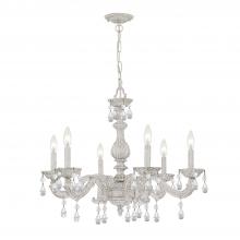 Crystorama 5036-AW-CL-S - Paris Market 6 Light Swarovski Strass Crystal Antique White Chandelier