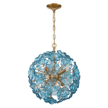 Crystorama ESM-4005-AG-BL - Esme 18.25'' Aged Brass Chandelier