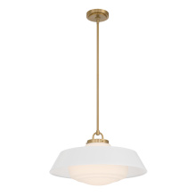 Crystorama XAN-8009-VG-WH - Xander 20'' Vibrant Gold + White Pendant