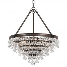 Crystorama 136-VZ - Calypso 6 Light Crystal Teardrop Vibrant Bronze Chandelier