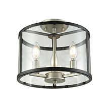 DVI DVP25411BN/GR-CL - Downtown 3 Light Semi-Flush Mount